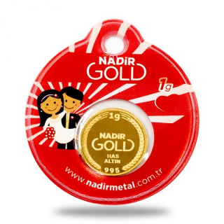 Lingou Moneda aur 1 gr, Turcia, Fine Gold 995 Culoare Rosie_3