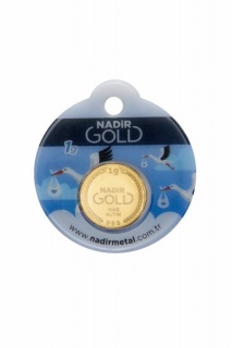 Lingou Moneda Aur 1 gr, Turcia, Fine Gold 995 Culoare Albastru _0