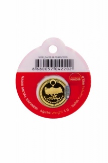 Lingou Moneda aur 1 gr, Turcia, Fine Gold 995 Culoare Rosie_2