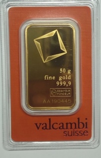 Lingou aur Valcambi, Elvetia, 50 grame 999.9 fine gold_1